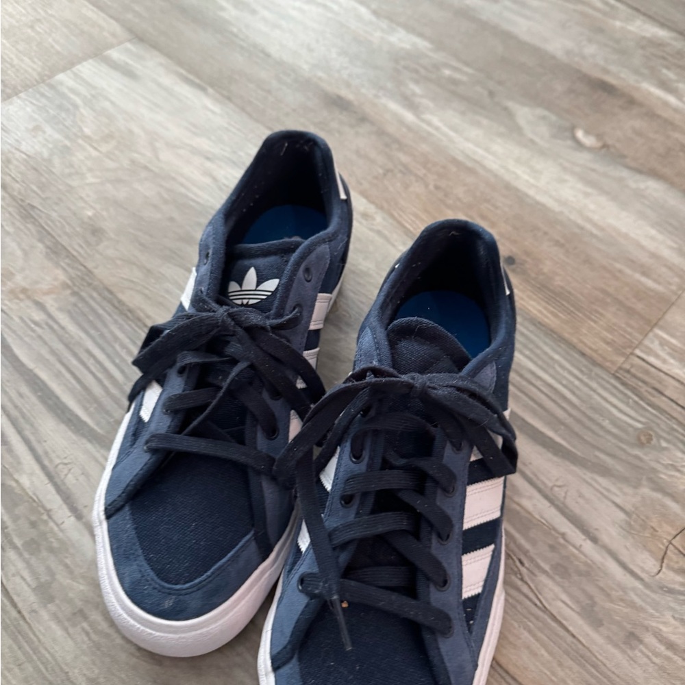 Adidas Navy and White Athletic Shoes